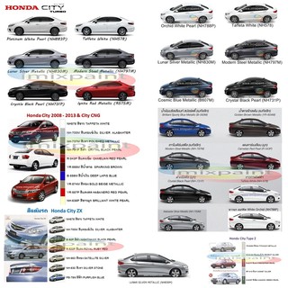 สีแต้มรถ สีซ่อมรถ สำหรับ HONDA CITY ทุกสี แถมฟรี พู่กันแต้มสีและกระดาษทราย สีคุณภาพจาก imixpaint