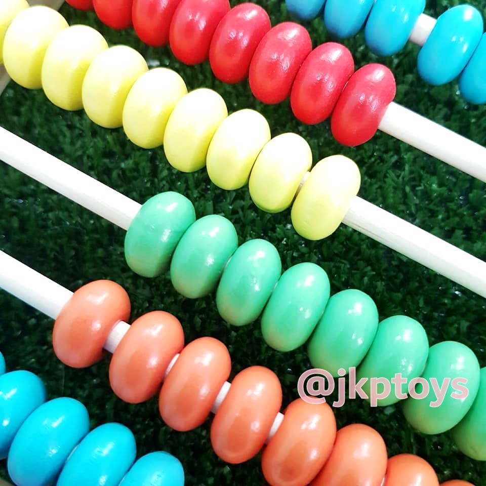 ลูกคิด 10 แถว ลูกคิดไม้ ลูกปัดนับเลข ของเล่นเด็ก ฝึกทักษะการนับ - รูปที่ 2