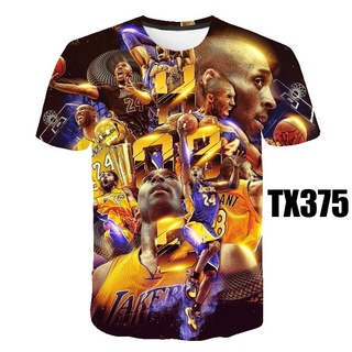 เสื้อยืดแขนสั้น พิมพ์ลาย Nba National All-Star Game 3 มิติ KOBE สําหรับผู้ชาย เสื้อยืดคอกลม แขนสั้น พิมพ์ลาย Mamba KOBE 24 Jersey ขนาดใหญ่ สีดํา สไตล์สปอร์ต