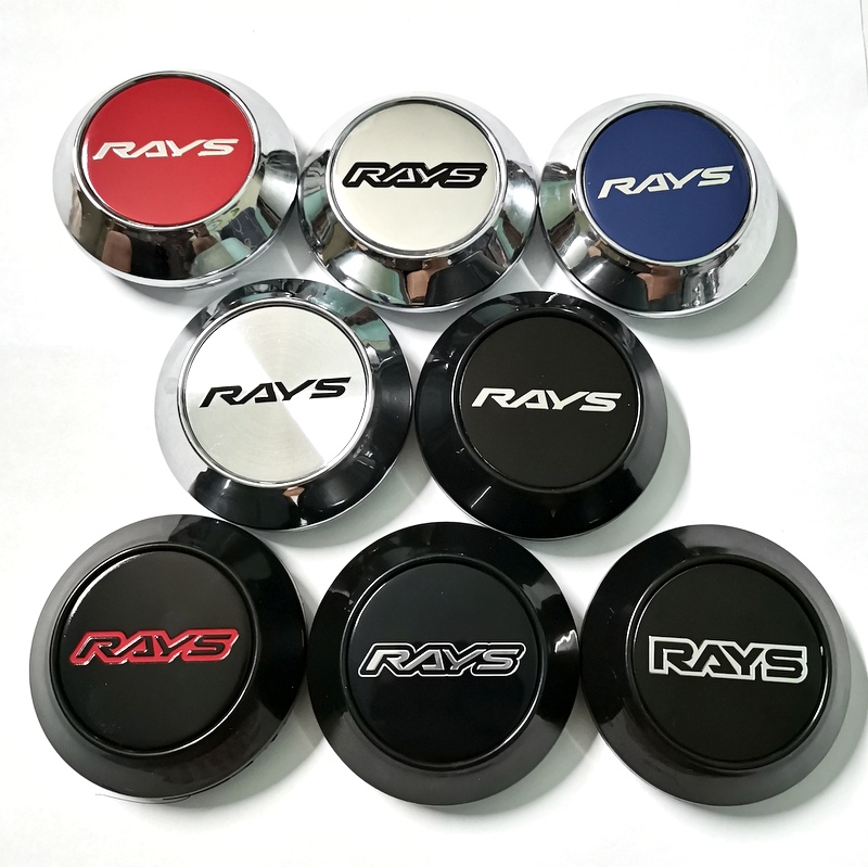 4PC 64 มม.RAYS รถศูนย์ล้อ Hub Caps ขอบสําหรับ Rays TE37 CE28 CE28n