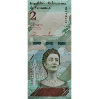 แบงก์​สะสม​ เวเนซุเอลา​ Venezuela, 2 Bolivares, ไม่​ผ่าน​ใช้…