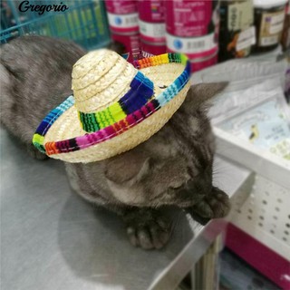 * หมวกสัตว์เลี้ยง Sun หมวก Handcrafted ทอผ้าสไตล์ฮาวายสุนัขสุนัขที่สามารถปรับได้แคท Straw Hat