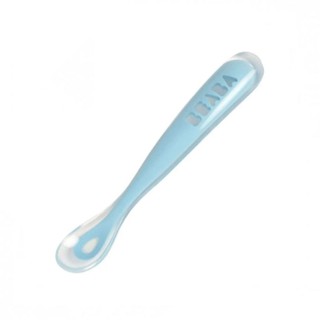 BEABA ช้อนซิลิโคนด้ามยาว Ergonomic 1st age silicone spoon - BLUE