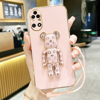 Huawei P50 P40 P30 P20 Pro Lite แฟชั่น หมีน่ารัก ตัวยึด เคสโทรศัพท์ กันกระแทก