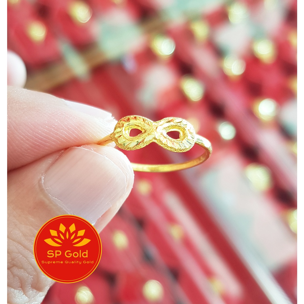 SP Gold แหวนทองแท้ 96.5 น้ำหนัก 1 กรัม ลายอินฟินิตี้ (Infinity) เงินทอง ...
