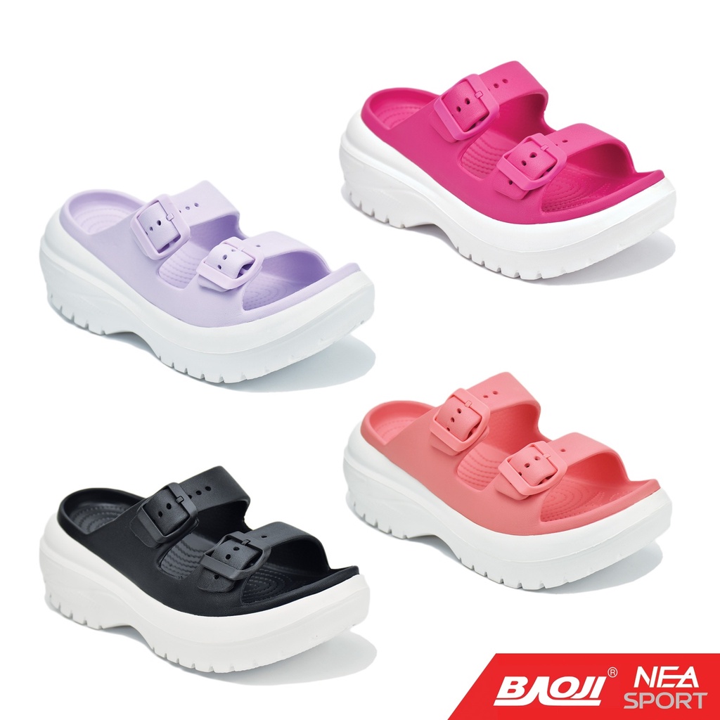 รุ่นใหม่ มาแรง! BAOJI BO37-118 Clog - Double Top  รองเท้า แตะ พื้นหนา บาโอจิ แท้