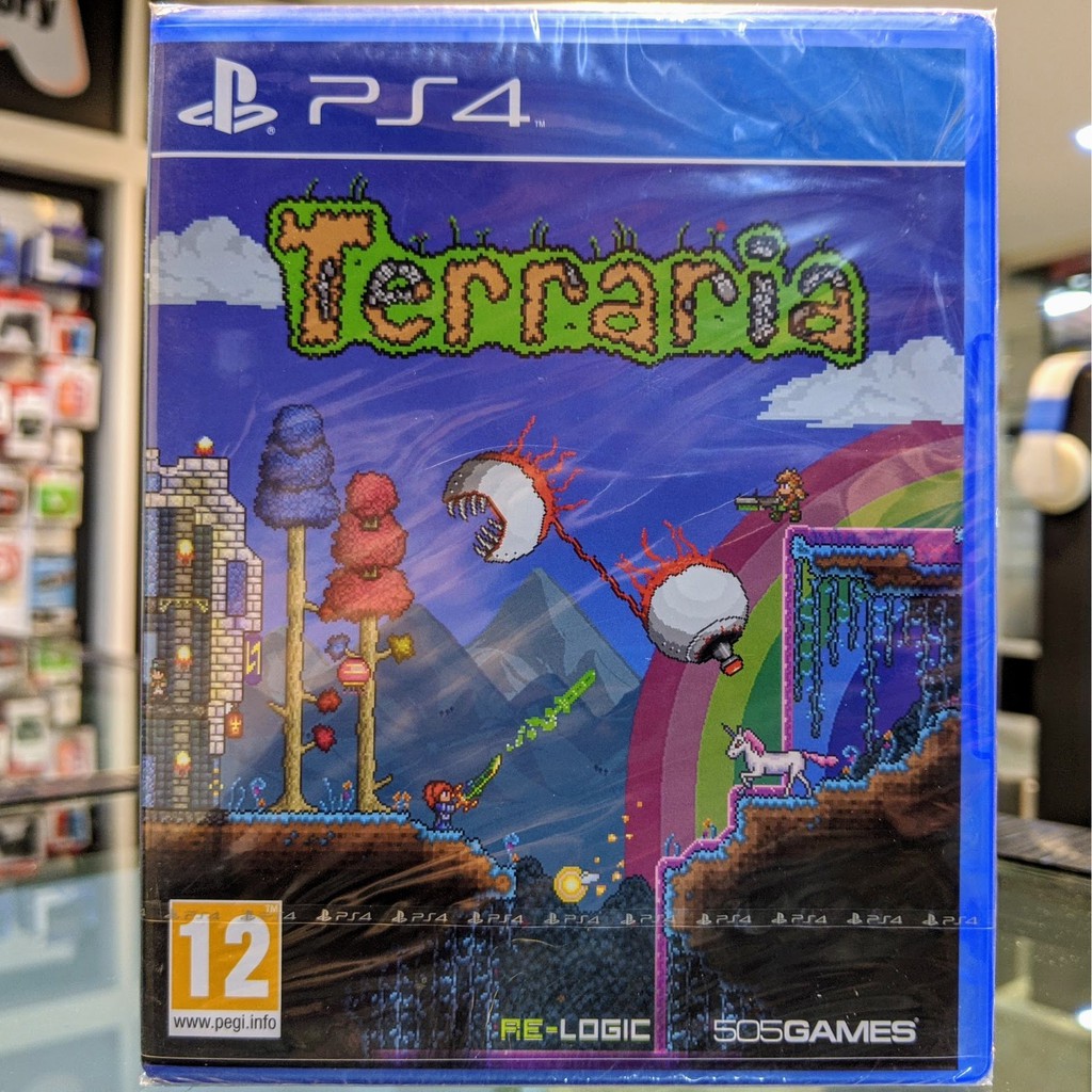 (ภาษาอังกฤษ) มือ1 Terraria แผ่นเกม PS4 แผ่นPS4 (เล่น2คนได้ Teraria คล้าย Minecraft + Stardew Valley)