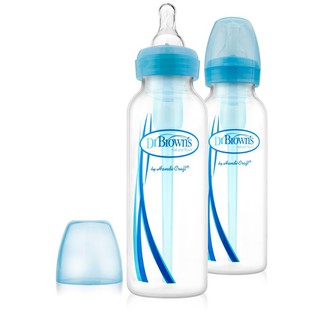 Dr.Browns : DRBSB82405-ESX ขวดนม8 oz / 250 ml PP Narrow-Neck "Options" Baby Bottle - Blue, 2pk(Blue)