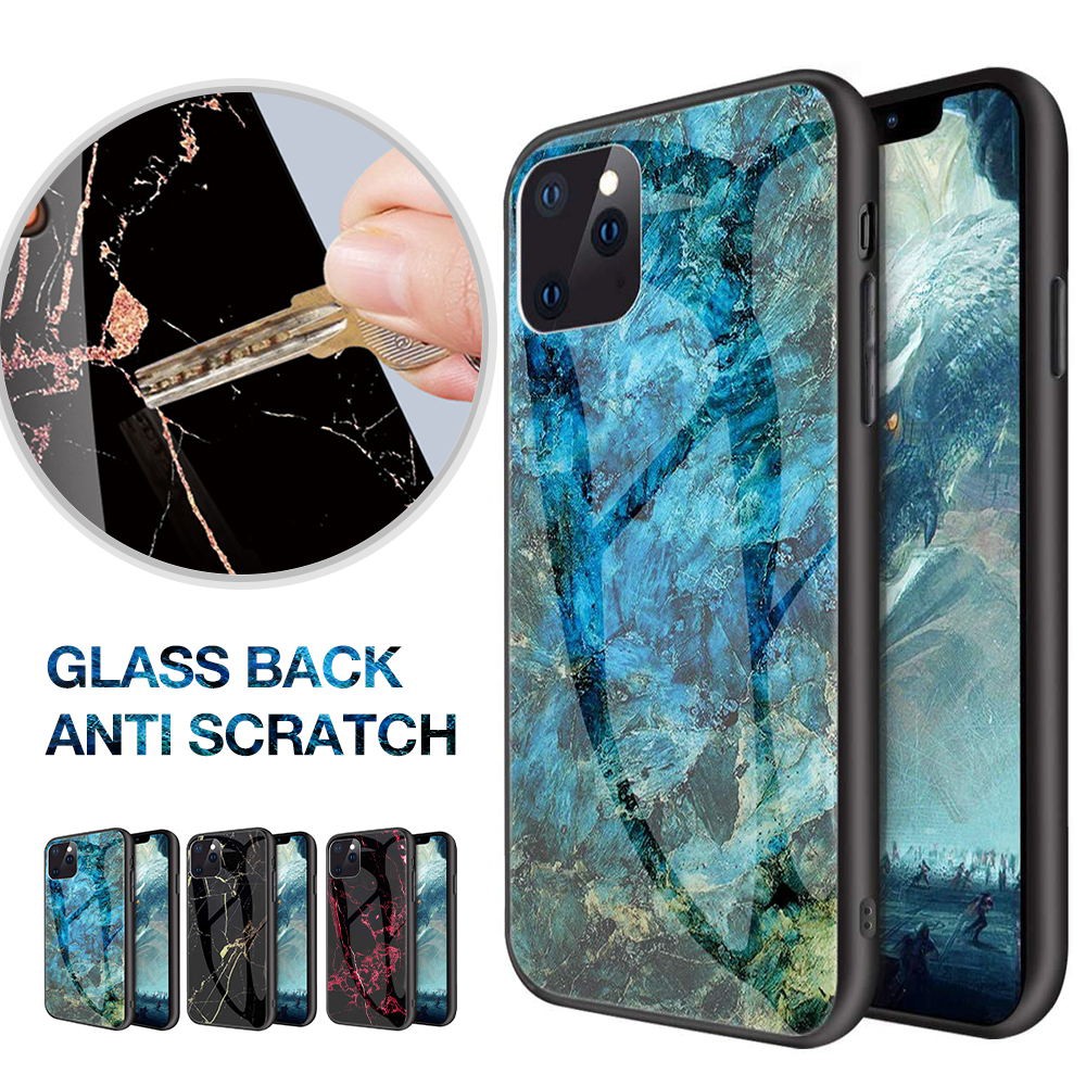 【Ready Stock】For Apple iPhone 12 Pro Mini/iPhone 12/iPhone 12 Pro /iPhone 12 Pro Max Case Marble Case Glass Shockproof C