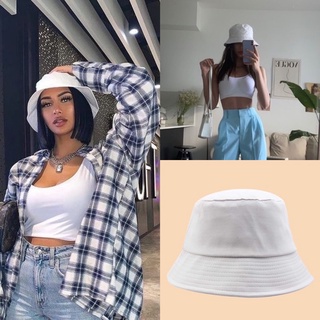 ♥️พร้อมส่งในไทย♥️หมวกBucket hat สีขาว