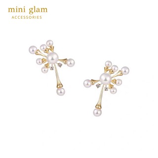 Miniglam Ivana Pearl Cluster Stud Earrings ต่างหูคลัสเตอร์ไข่มุก