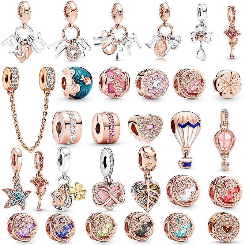 ใหม่ จี้ลูกปัด สีโรสโกลด์ สําหรับทําเครื่องประดับ สร้อยคอ สร้อยข้อมือ DIY