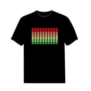 [Size 2T-6XL] Ruelk เสื้อยืดมีไฟ Led Light Up Down กระพริบแสง El Rock Dj สําหรับผู้ชาย