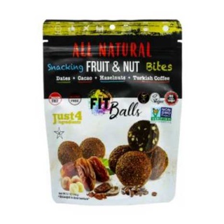 All Natural, Snacking Fruit &amp; Nut Bites, Fit Balls Turkish Coffee FITBALLS Dates Hazelnut Cacao Turkish Coffee (144g)