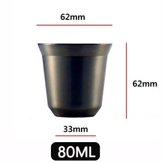 Double Wall 304 Stainless Steel Espresso Cup ถ้วยกาแฟสแตนเลส ขนาด 80ml/160ml