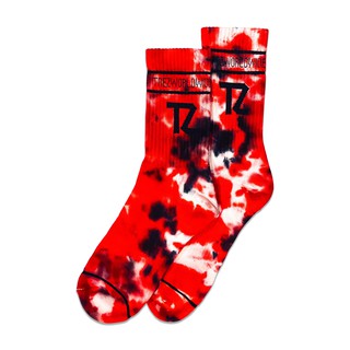 TZ TIE-TILL-DYE SOCKS - RED &amp; BLACK