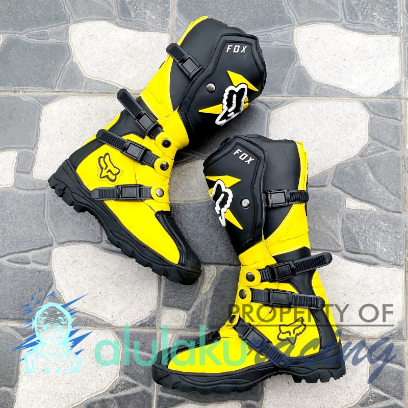 Lokal Trail Boots SV Motocross MX Local Premium คุณภาพดีที่สุด - เหลือง ดํา