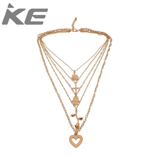 Accessories MultiWomens Necklace Cross Palm Rose Love Pendant Combination Necklace for girls