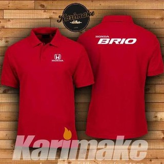 เสื้อยืดทรงโปโล คอปก ขนาดใหญ่ ลาย DISTRO HONDA BRIO สําหรับรถยนต์