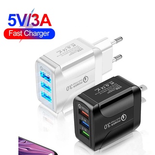 อะแดปเตอร์ชาร์จโทรศัพท์มือถือ แท็บเล็ต 3A 15W 3 พอร์ต USB แบบพกพา