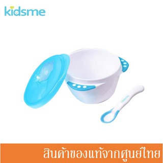 Kidsme ชุดชามป้อนเล็กและช้อนแบบแสดงอุณหภูมิ 4m+ Baby Garber Bowl KM-9833