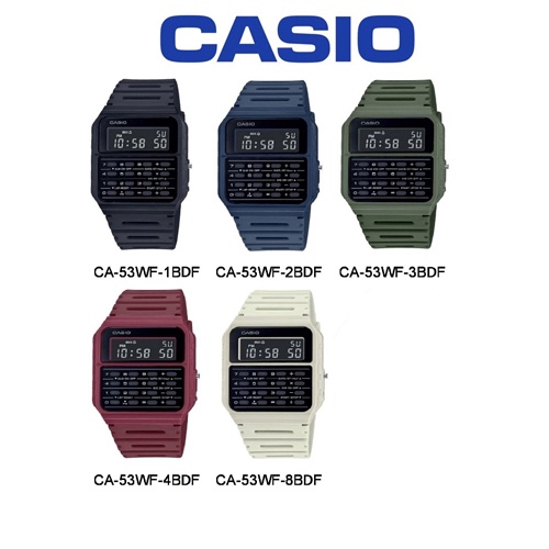 Casio นาฬิกาข้อมือผู้ชาย/ผู้หญิง สายเรซิ่น รุ่น CA-53,CA-53WF,CA-53WF-1B,CA-53WF-2B,CA-53WF-3B,CA-53