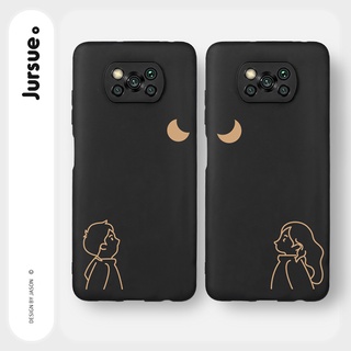 JURSUE เคสคู่ คู่รัก กันกระแทกซิลิโคนนุ่มน่ารักตลก เคสโทรศัพท์ สำหรับ POCO X3 Pro GT NFC F3 M3 M2 Redmi Note 9 10 MAX 9S 10S Xiaomi Y1514