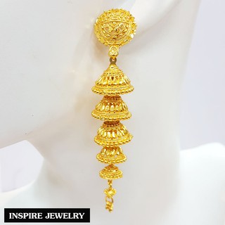 Inspire Jewelry ,ต่างหูนาคิน งาน Design ห้อยระย้า ตัวเรือนหุ้มทองแท้100% 24K สวยหรู มีจำนวนจำกัด