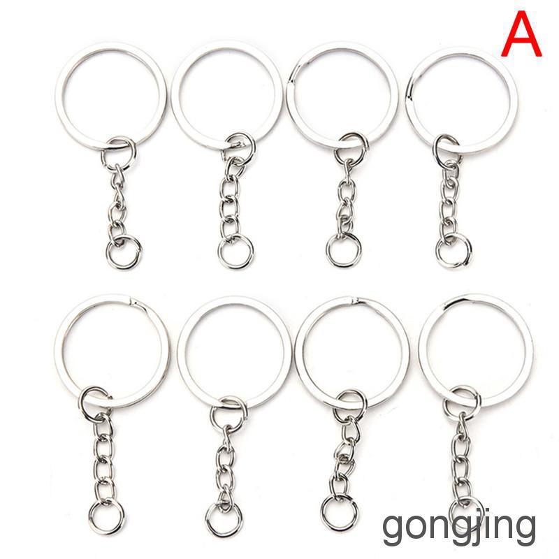 ส่งฟรีเมื่อซื้อครบ 99บาทReadystock50PCS DIY Polished Silver Key Rings Key Chain Split Ring Short Jewelry Findings