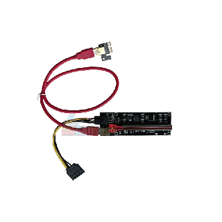 [รุ่น8ตัวเก็บประจุ]VER009s ไรเซอร์การ์ดจอ Riser card PCIE 1X to16X SATA 6PIN เหมาะกับการ์ดจอ Watt สูง