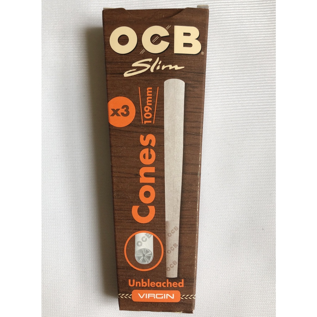 OCB VIRGIN Slim Cones (3 cones) 149 THB กระดาษ OCB Virgin Slim pre-rolled 3 ชิ้นในกล่อง (imported) ส