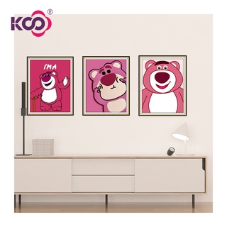 【KS】ภาพวาดปักเพชร ลาย Lotso 5D สีชมพู สําหรับตกแต่งบ้าน 30x40 ซม. 40x50 ซม. DIY