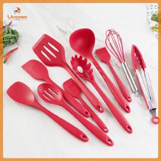 【Fast Delivery】 Silicone Cooking Utensils Kitchen Utensil, Silicone Heat-Resistant Non-Stick Silicone Kitchen Utensils Cooking Tool 【Veemm】