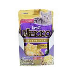 Nekko Tuna Topping Cheese อาหารแมวเน็กโกะ รสปลาทูน่าหน้าชีส ในเยลลี่ 70g*12