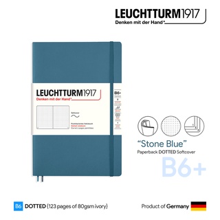 Leuchtturm1917 Paperback (B6+) "Stone Blue" Dotted Softcover Notebook - สมุดโน๊ต Leuchtturm B6+ ลายจุด ปกอ่อน