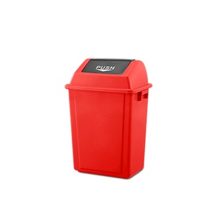 ถังขยะพลาสติกทรงเหลี่ยม ฝาสวิง COMBI WARE RX-30X-RED สีแดง ขนาด 30 ลิตร ถังขยะ Square Plastic Trash Can COMBI WARE RX-30