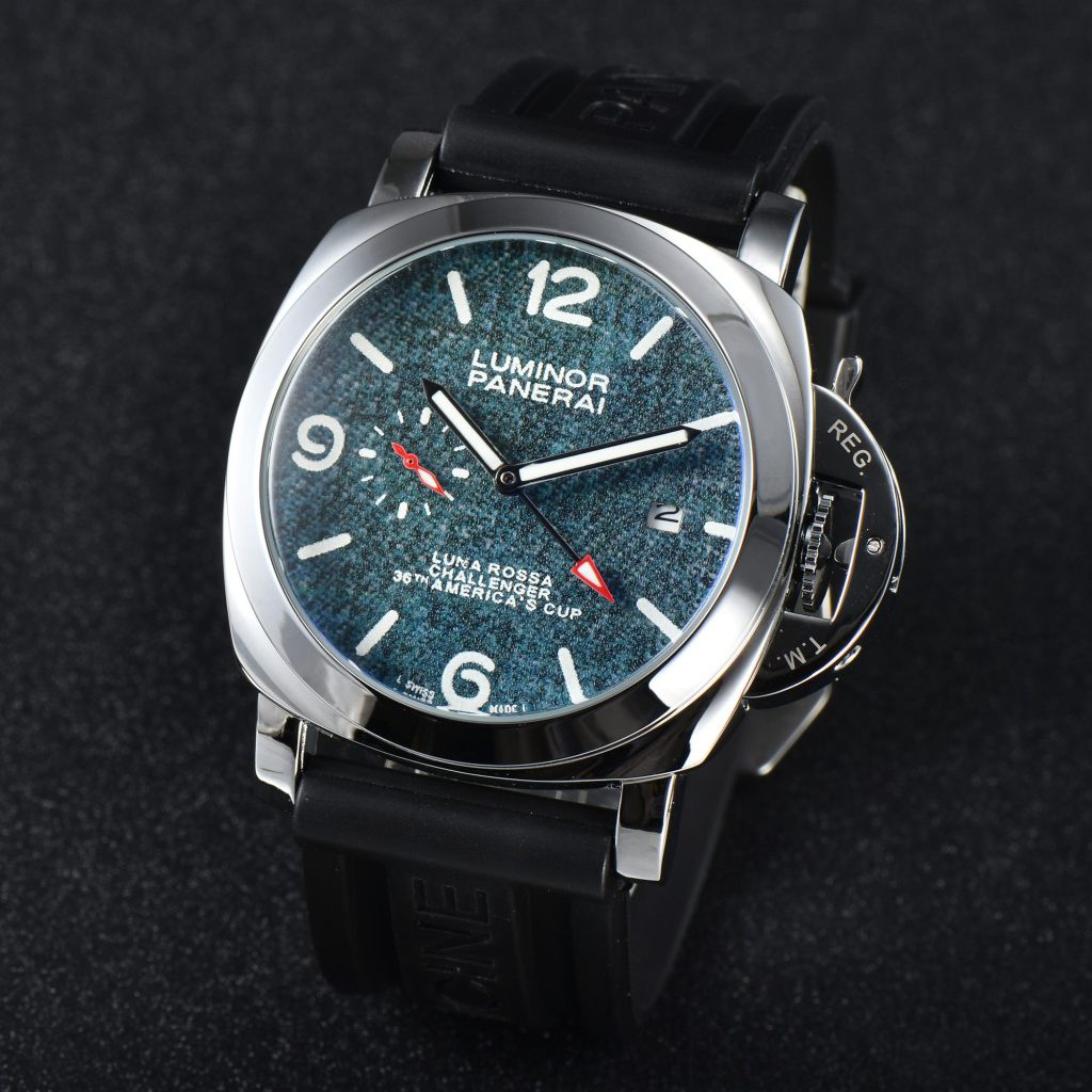 Pn Gmt นาฬิกาข้อมือควอตซ์แฟชั่น หน้าปัดสีเขียวเรืองแสง สําหรับบุรุษ
