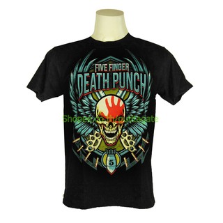 เสื้อยืดผ้าฝ้ายพรีเมี่ยมเสื้อวง Five Finger Death Punch เสื้อไซส์ยุโรป ไฟว์ ฟิงเกอร์ เดธ พันช์ PTA1695 เสื้อยืดวงดนตรีร็