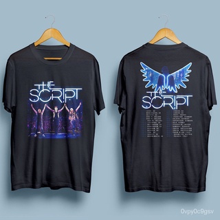 คอลูกเรือเสื้อยืดคอกลมThe Script W/ Jp Cooper Tour Mens Black T-Shirt Fashion Cotton Tops Size S-4XL ZJRuผ้าฝ้ายแท้