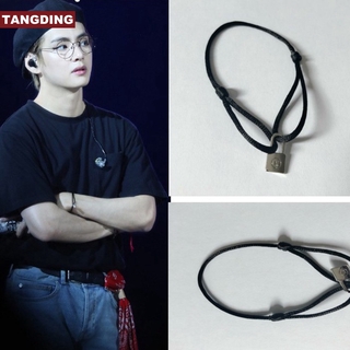 【COD Tangding】สร้อยข้อมือสีด ําแบบเรียบง่าย