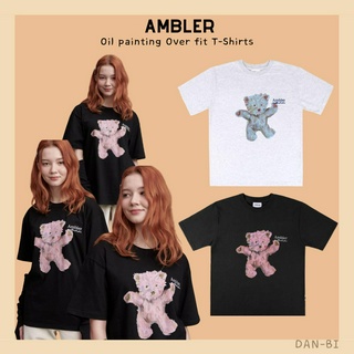 [AMBLER] เสื้อยืดแขนสั้น พิมพ์ลายภาพวาดสีน้ํามัน สไตล์เกาหลี สําหรับผู้ชาย และผู้หญิง