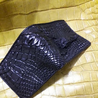 pocket coin กระเป๋าสตางค์ หนังจระเข้แท้ กระเป๋าเงิน ผู้ชาย [CLASSIC Crocodile skin 100% Genuine] Mens wallet 