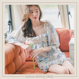 (ใส่โค้ด ICYICY9 ลด125.- ขั้นต่ำ 500.-) Dahlia Ruffles Dress (พร้อมส่ง)