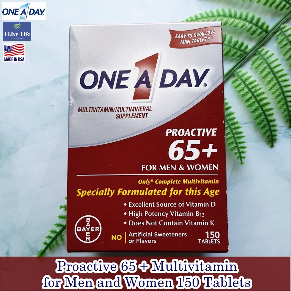 วิตามินรวม Proactive 65 + Multivitamin for Men and Women 150 Tablets - One A Day