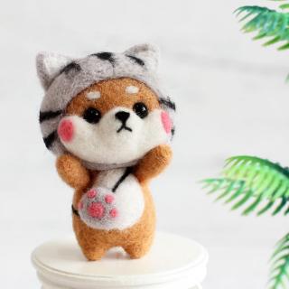blala Cat Doll Wool Felt Craft DIY Non Finished Poked Set Handcraft Kit For Needle Material Bag Pack