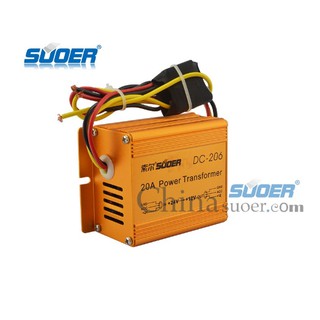 SUOER DC-206 เครื่องแปลงไฟDC24vเป็น12 Suoer 20A DC 24V to 12V Auto Transformer DC-206