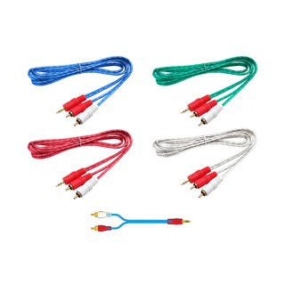 PK สาย RCA 2RCA-1TR STERO (4mm) NEW3 ยาว 1.5 เมตร