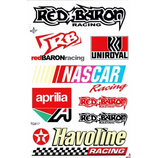 สติกเกอร์แต่งรถ ติดรถยนต์ รถมอเตอร์ไซค์ หมวกกันน็อค โลโก้ สปอนเซอร์ Racing sticker Sponsor ขนาด 27 x 18 cm ST024