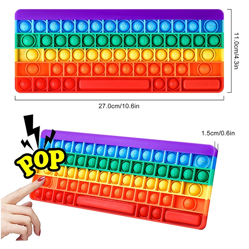 ของเล่น Fidget Toys Pop Its แบบซิลิโคนหลากสีคุณภาพสูงสําหรับเด็ก