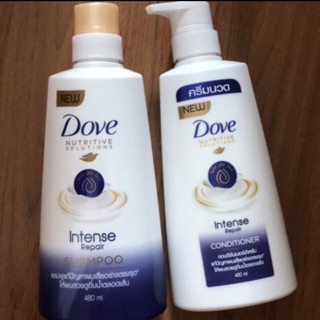 โดฟ แชมพู อินเทนซ์ รีแพร์ บำรุงล้ำลึก สีน้ำเงิน 480 มล Dove Shampoo Intense Repair Dark Blue 480 m ขายถูกที่สุด